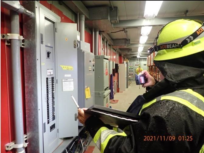 Electrical team documented and took pictures of the panel locations inside a substation