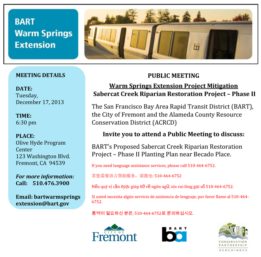 Sabercat Creek Riparian Restoration Project Meeting Information Sabercat Creek Riparian Restoration Project Meeting Information
