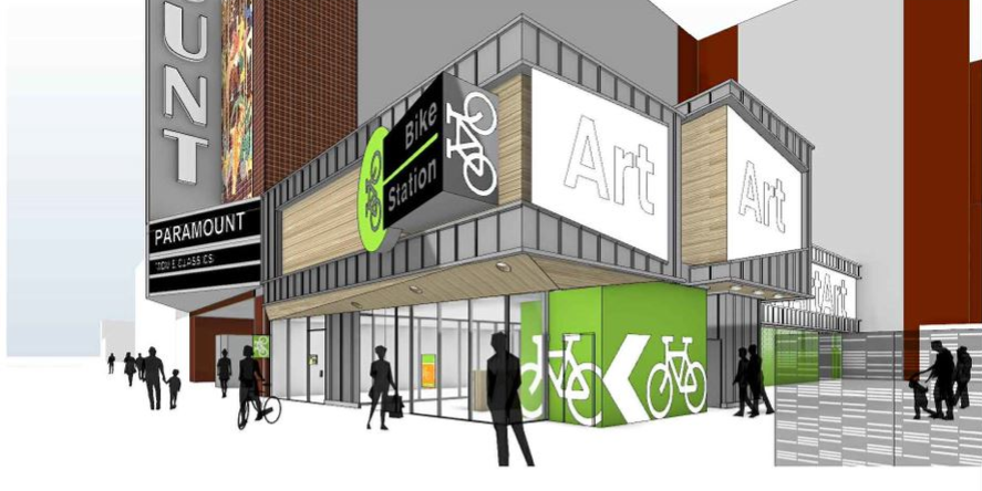 Planned 19th St bike station rendering