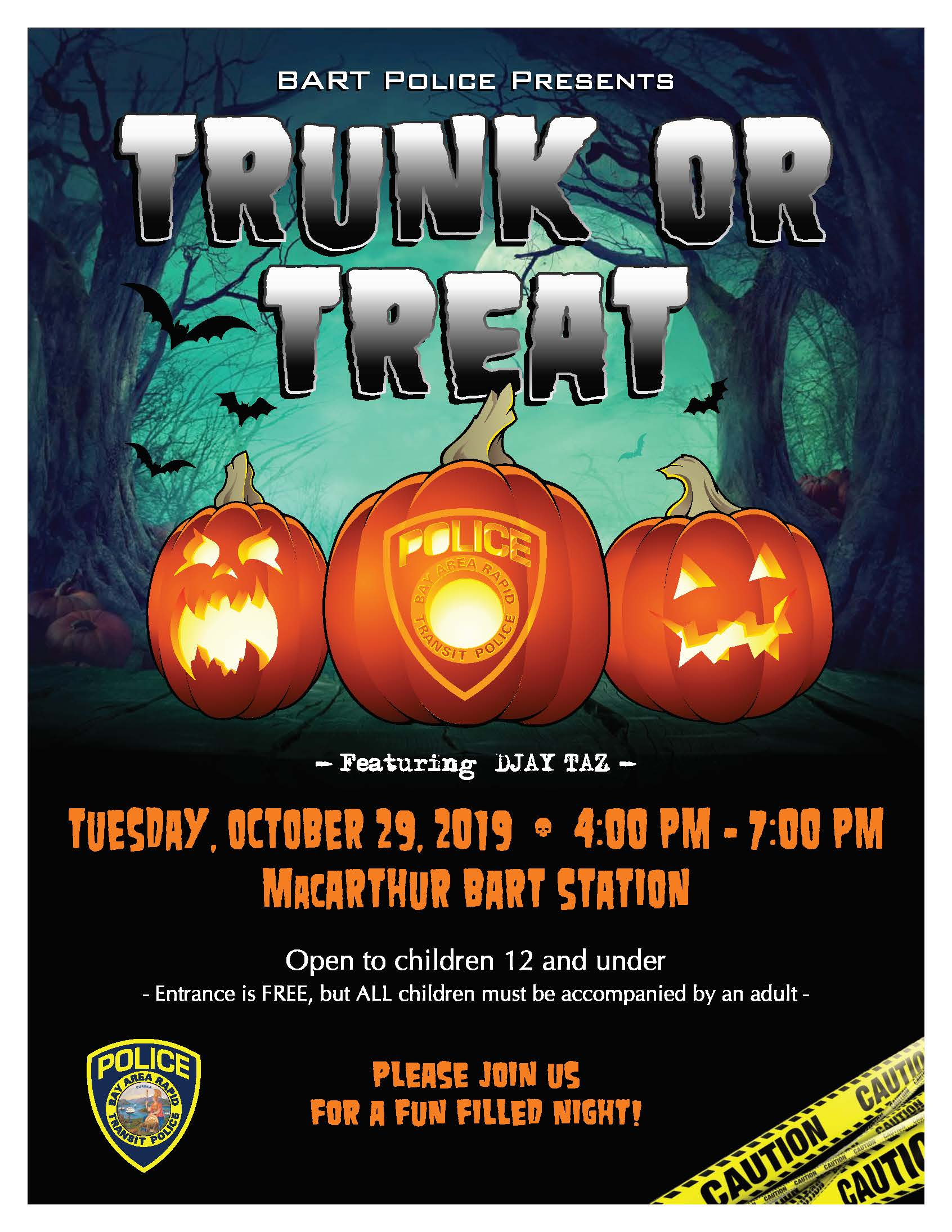 2019 BART PD Trunk or Treat flyer