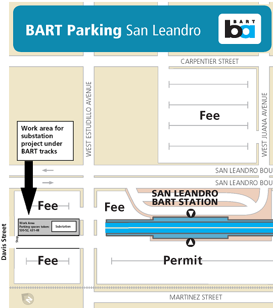 Map of San Leandro parking