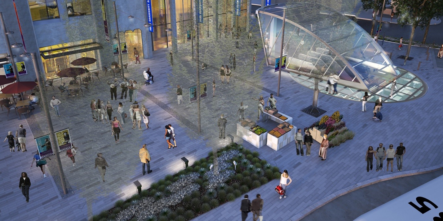 Artist rendering of new plaza