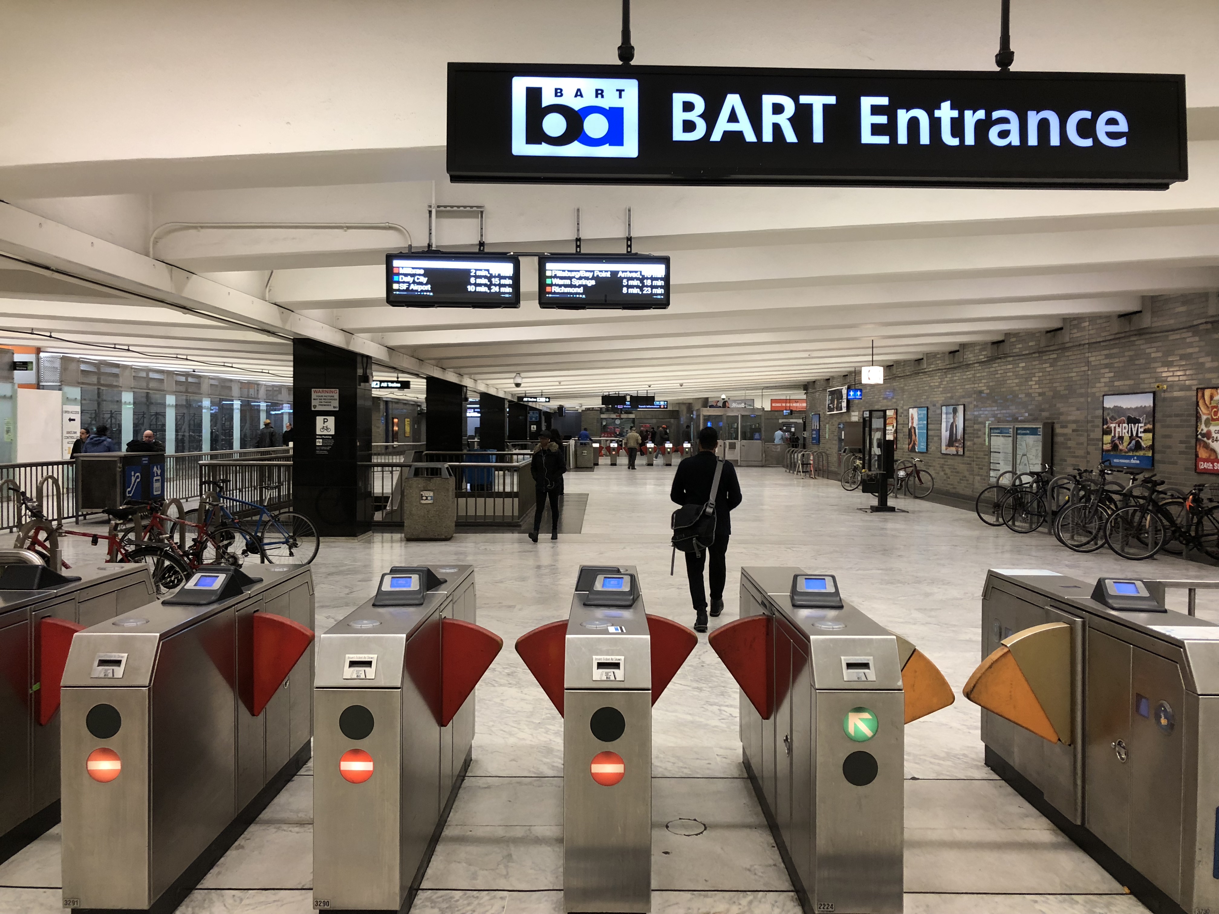 Displays above fare gates