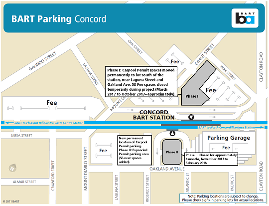 Map of parking changes