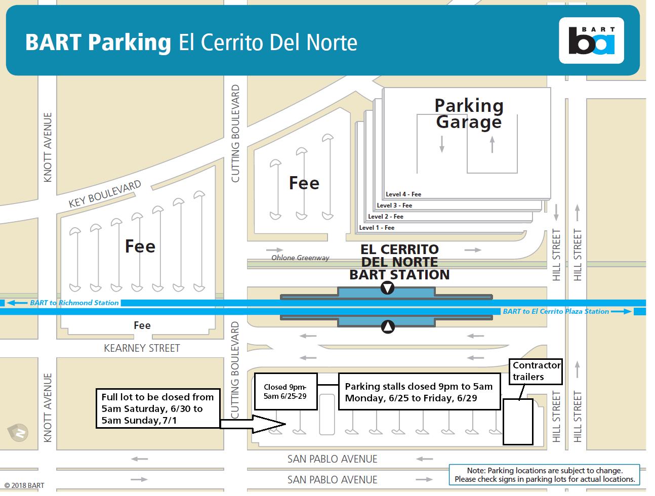 Parking closures 6/25-7/1