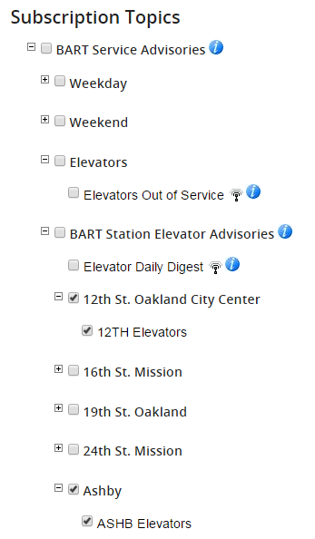 screenshot of elevator alert page 
