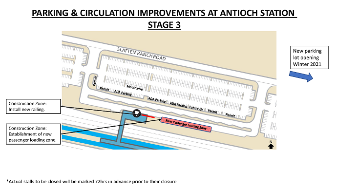 Map of Stage 3 changes at Antioch Parking