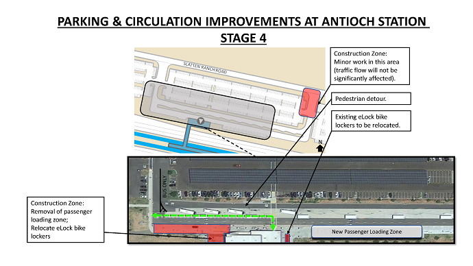 Map of Stage 4 changes in Parking at Antioch