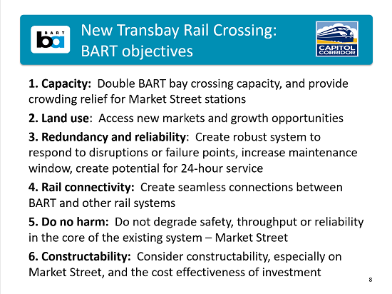 Second Transbay objectives