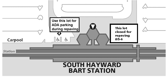 Map of south ADA parking  lot