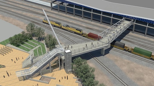Concept picture of the Pedestrian/Bike bridge