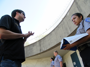 Officer Jonathan Guerra with Explorer Whitney Ibarra