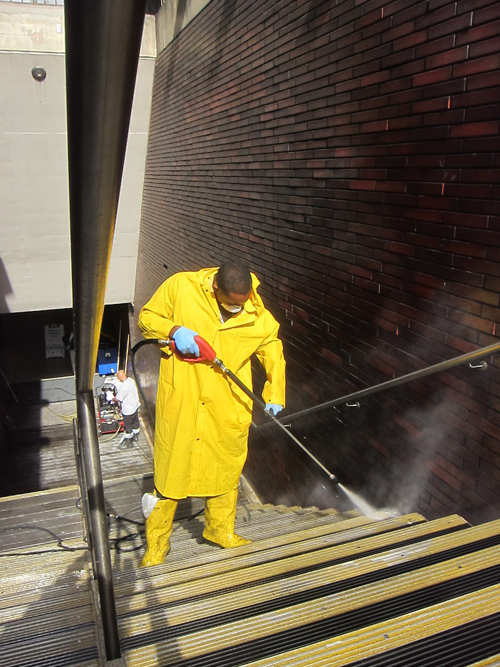 steam cleaning stairs