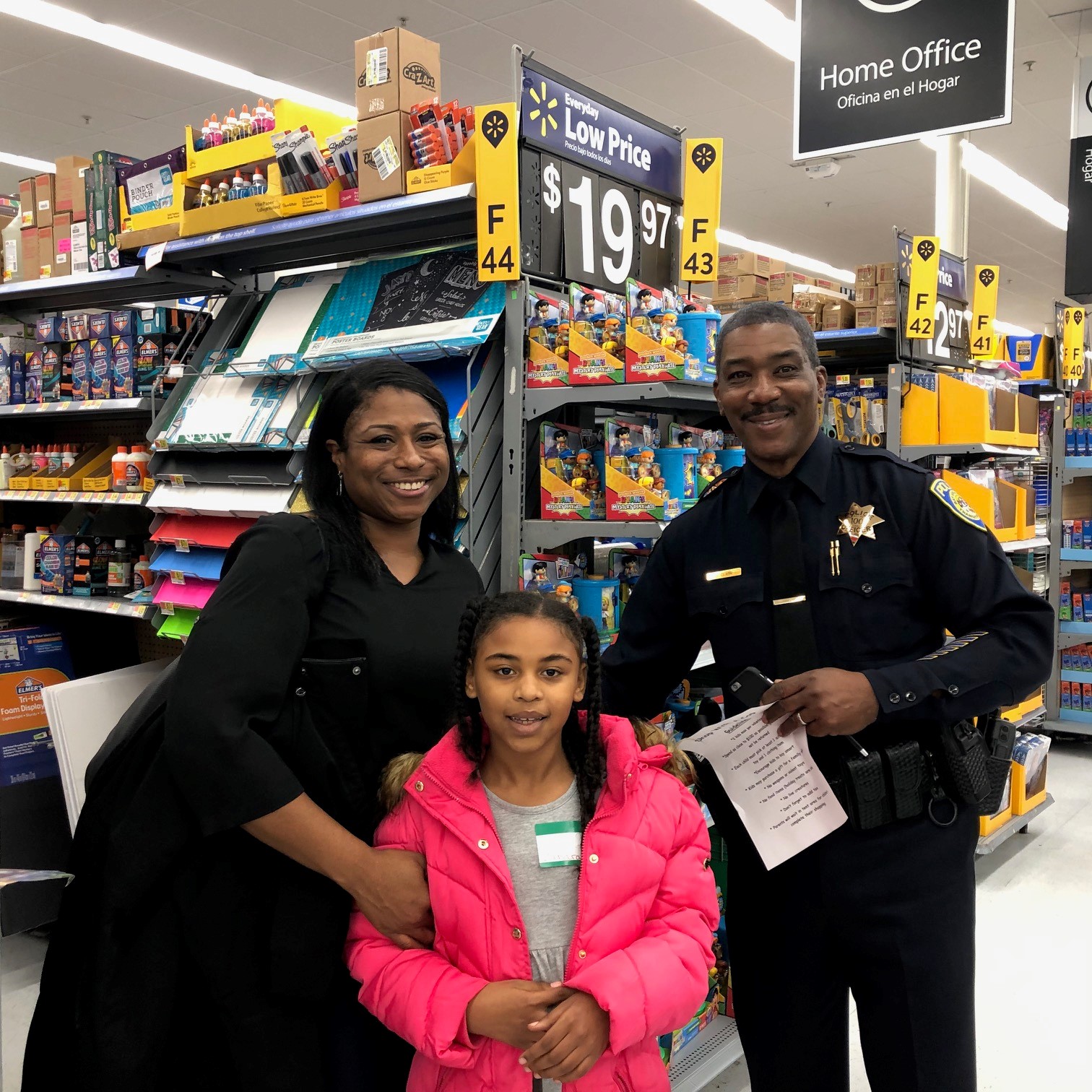 Officer Gary Clark with Zakara and her aunt