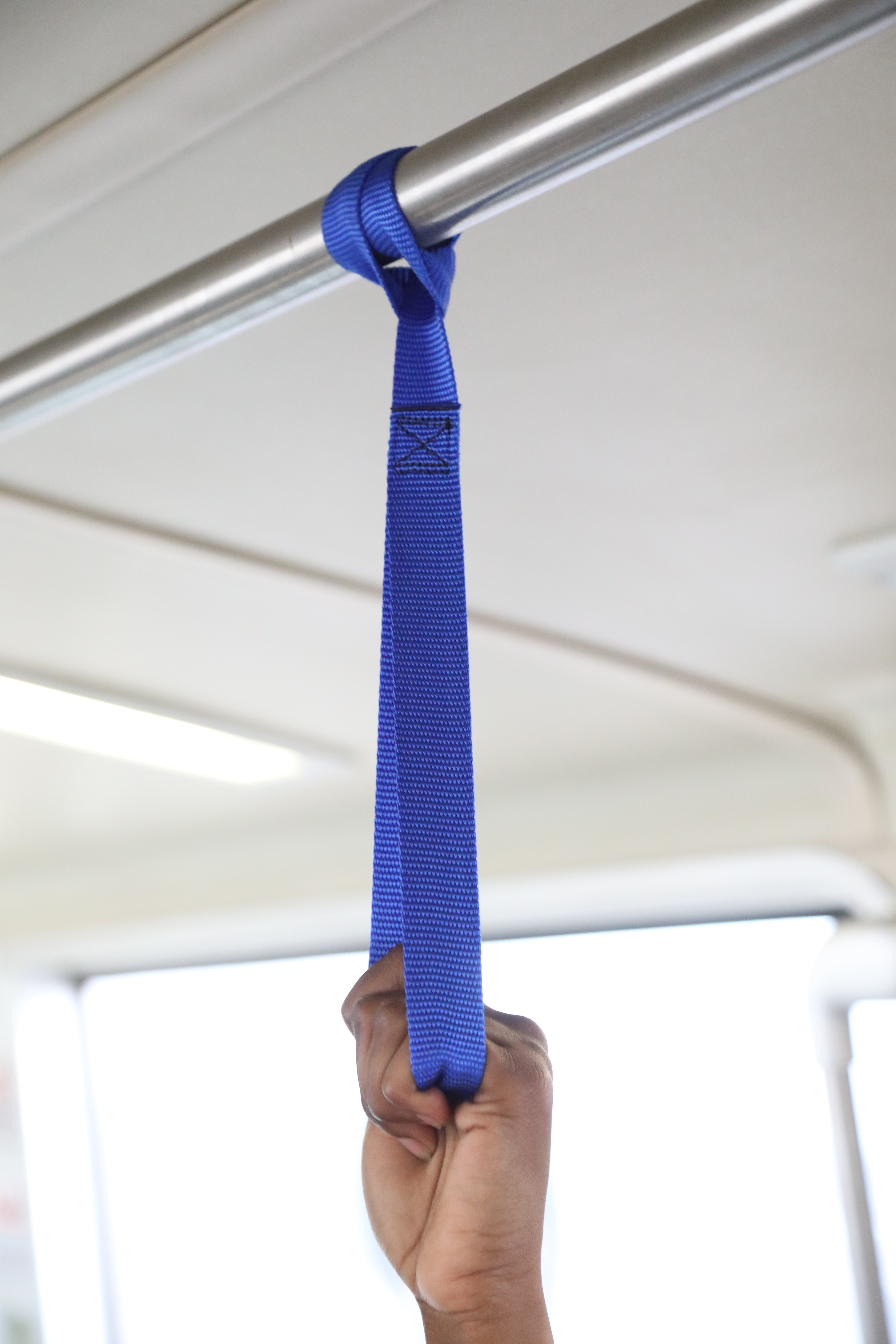 Close up of the tied personal hand strap