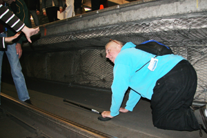 a participant crawls in the refuge zone
