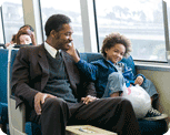 Will Smith and Jaden Smith on a BART train