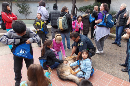 Children on a field trip who received a K-9 demonstration from BART PD.