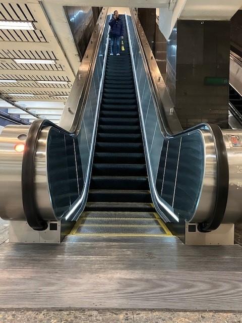 Newly rebuilt escalator at Civic Center Station