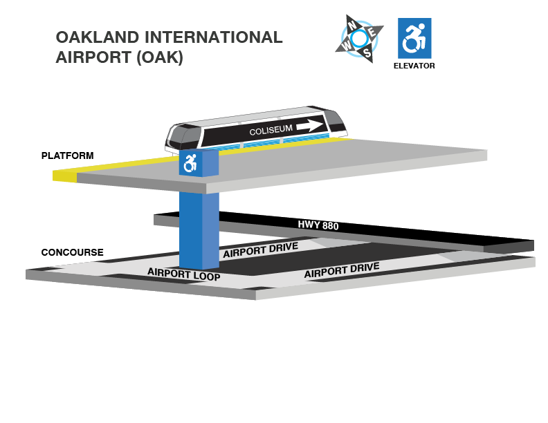 Oakland International Airport station accessible path