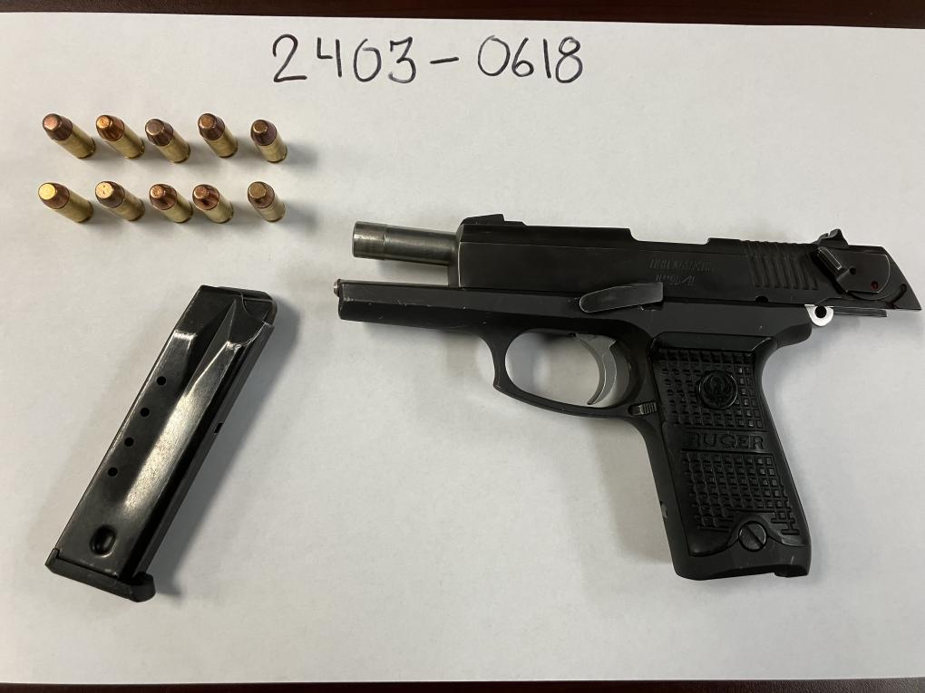seized gun and ammunition