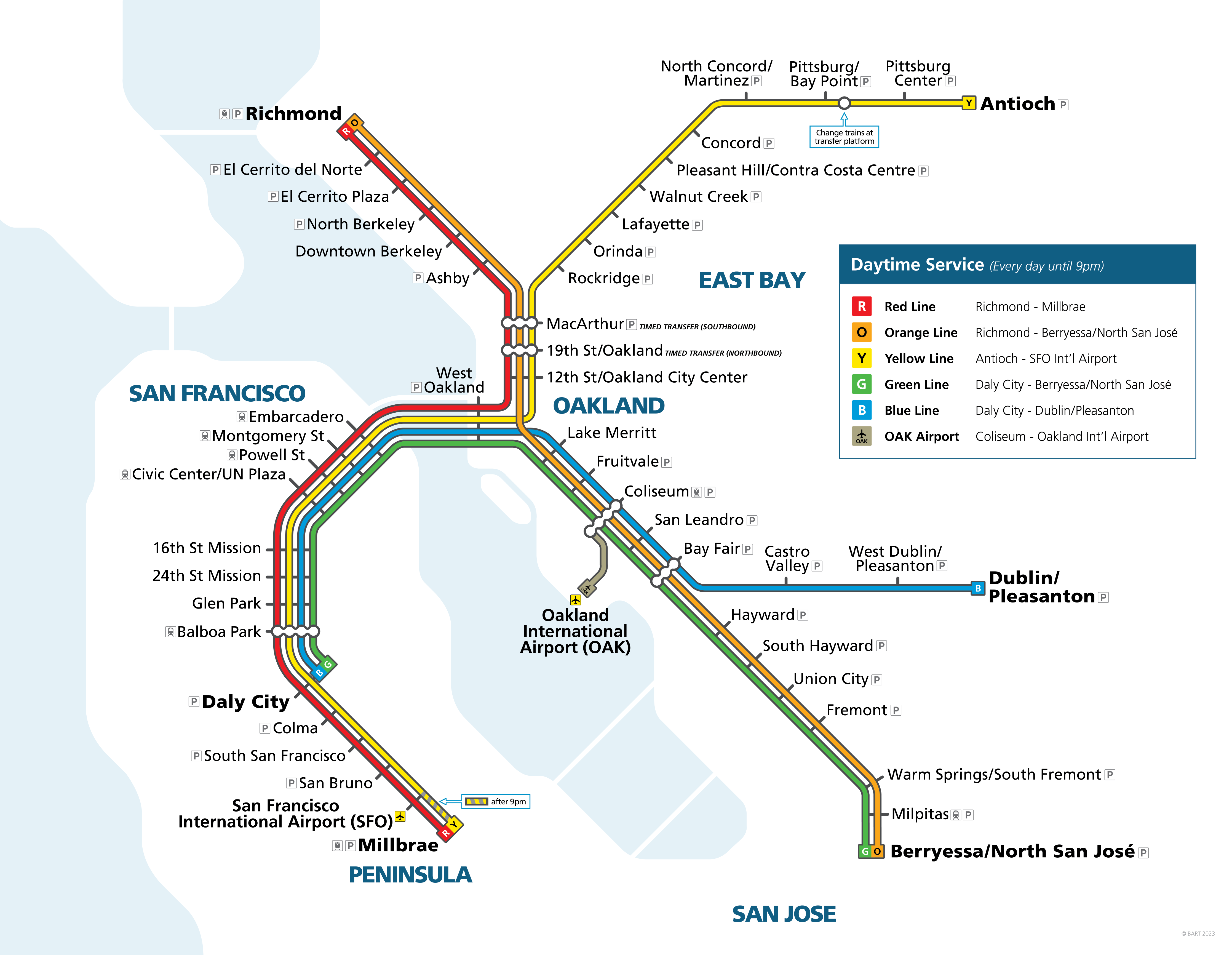 System Map - Every day until 9pm 5-Line Service
