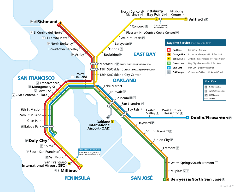 System Map - Every day until 9pm 5-Line Service