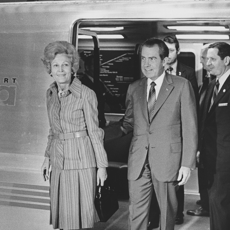 President Nixon riding BART
