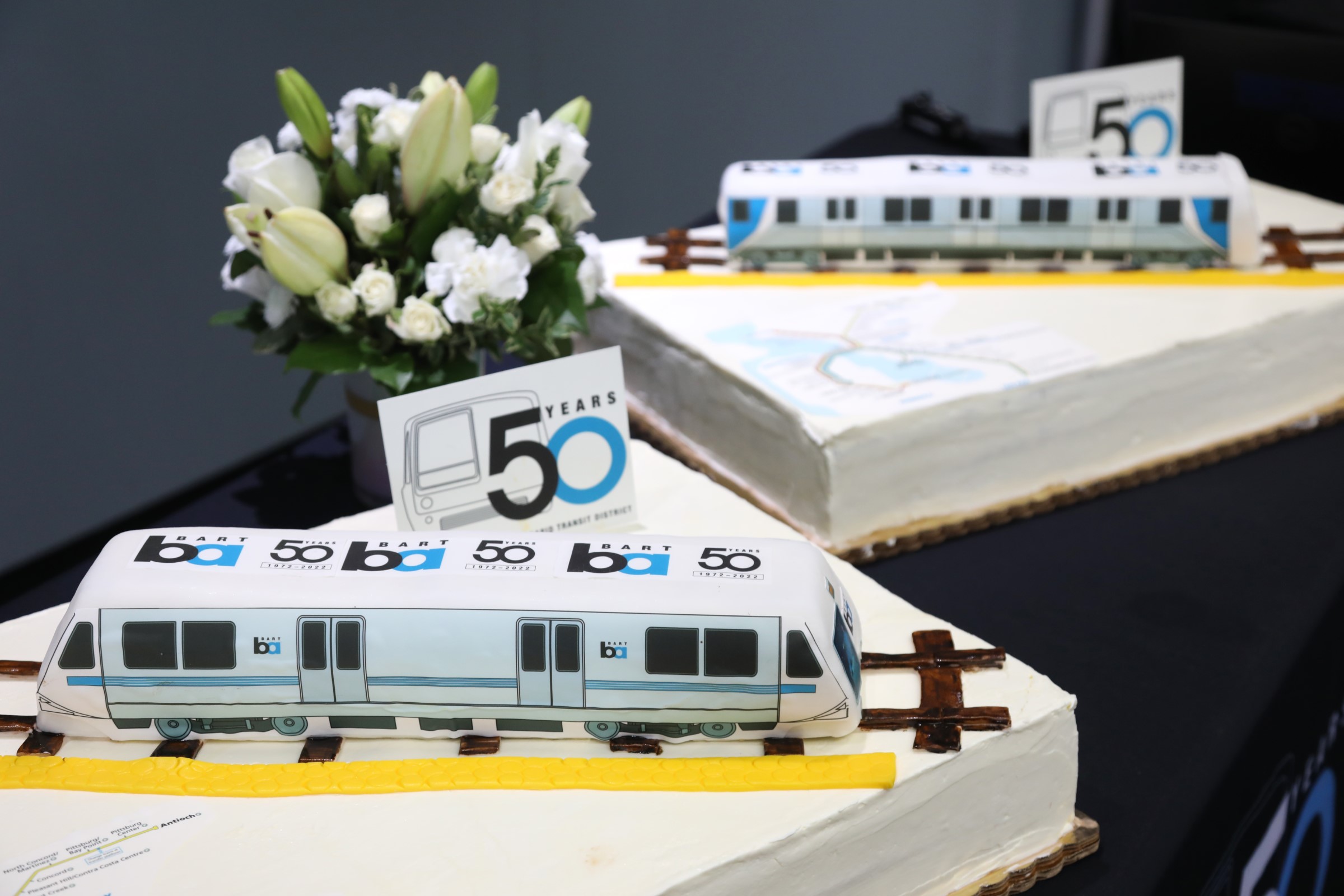 A BART-themed cake at the agency’s 50th Anniversary Celebration and Family Fun Festival on Sept. 10, 2022.