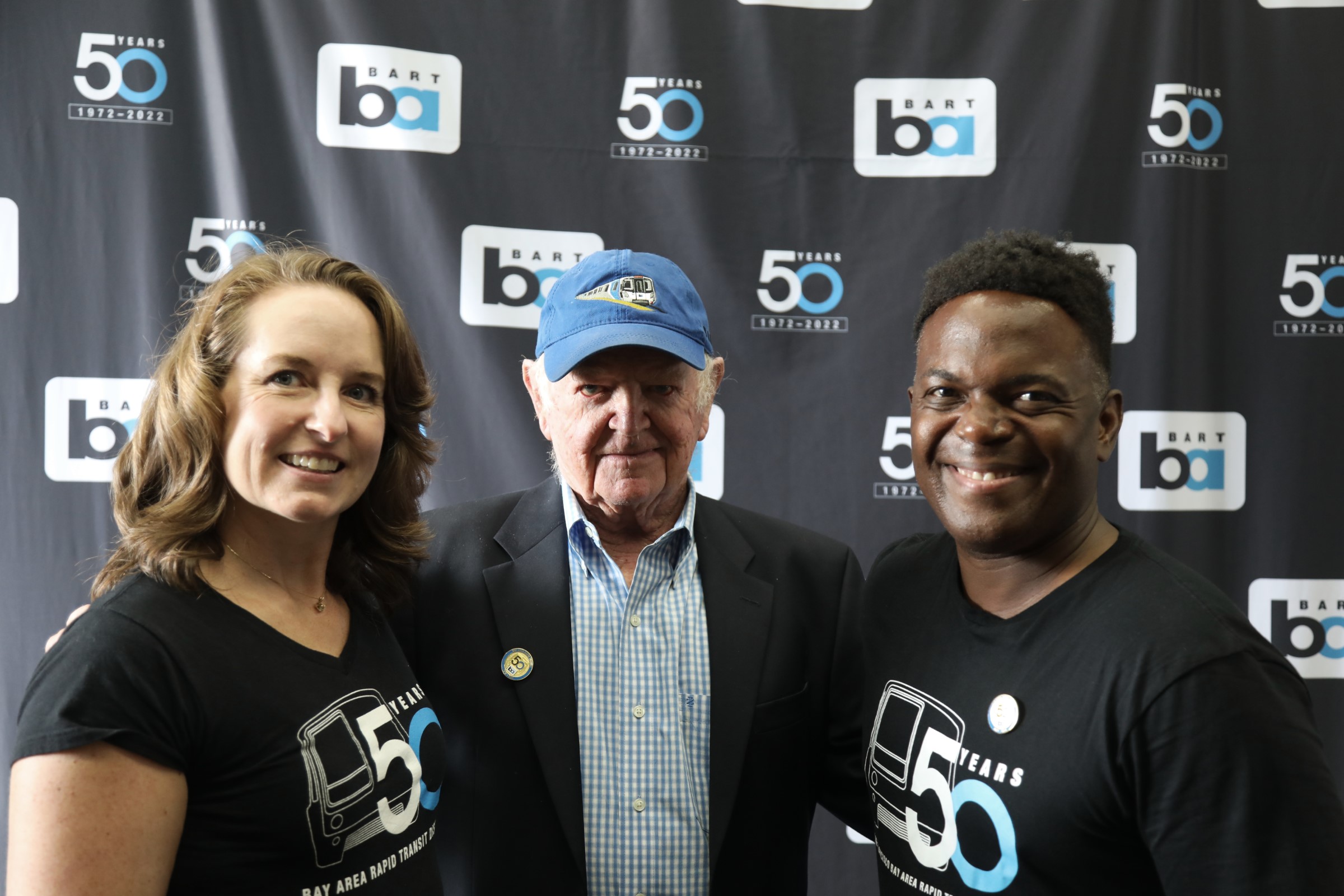 BART Chief Communications Officer Alicia Trost (left), former BART Director of Public Affairs Mike Healy (center), and BART Strategic Programs Manager Linton Johnson (right).