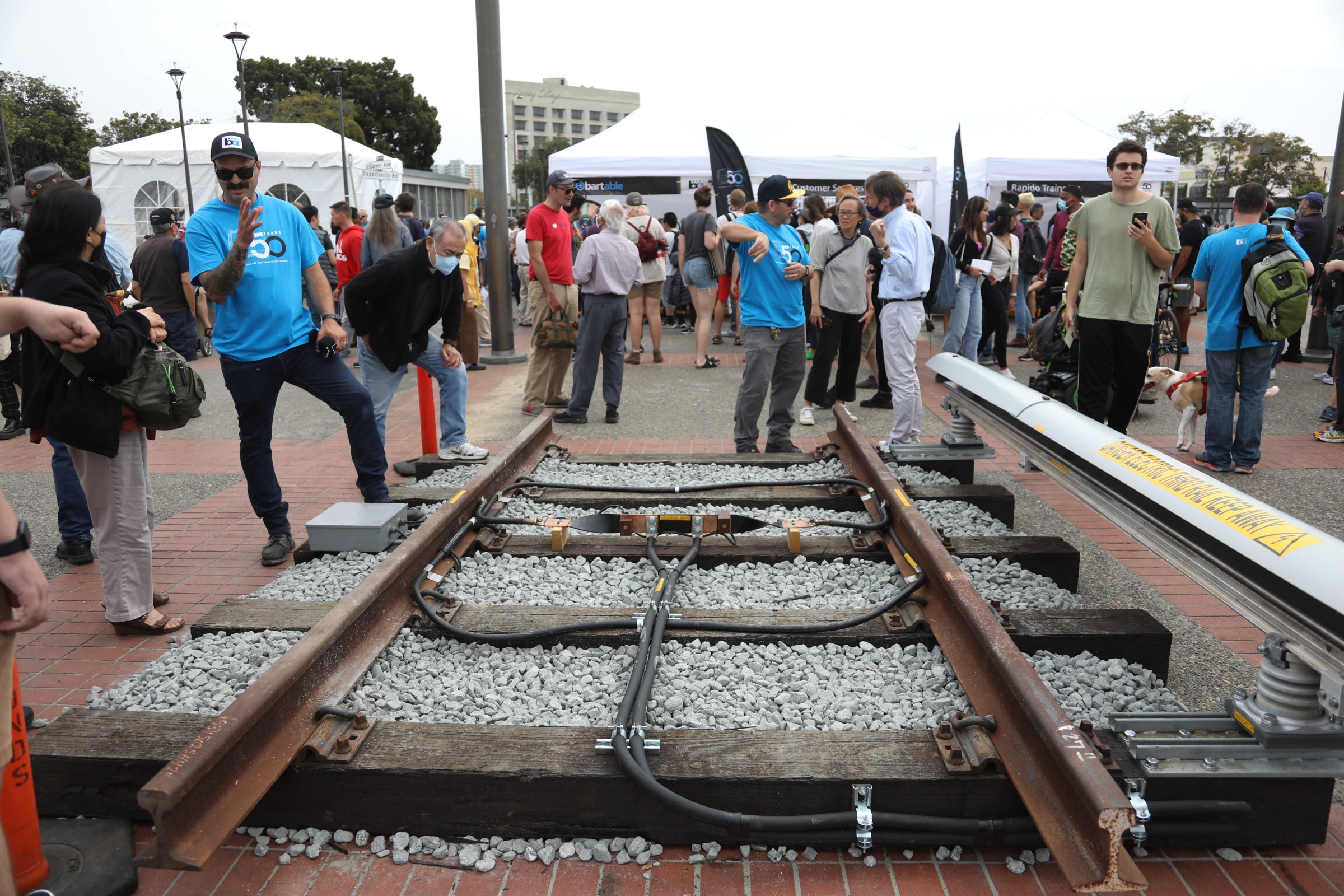 Real train tracks at BART’s 50th Anniversary Celebration and Family Fun Festival on Sept. 10, 2022.