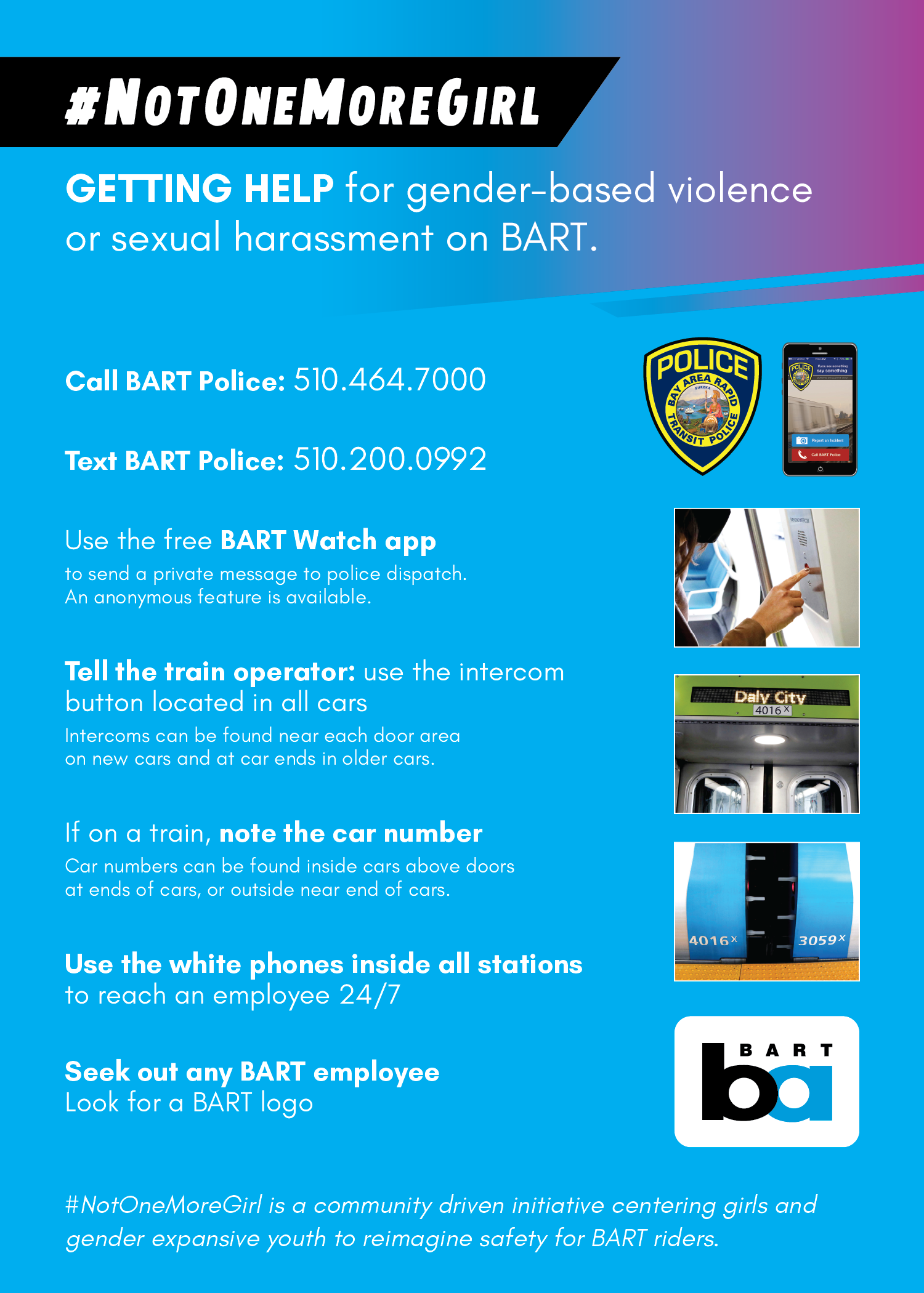Accessible PDF of "Getting help for gender-based violence or sexual harassment on BART" is included on this webpage