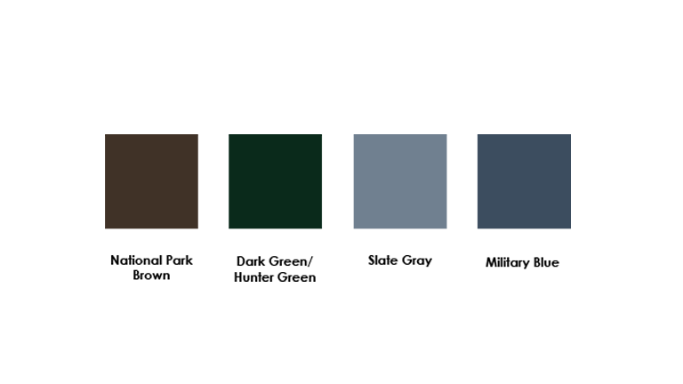 Various colors of the pole including shades gray, blue, green, and brown. 