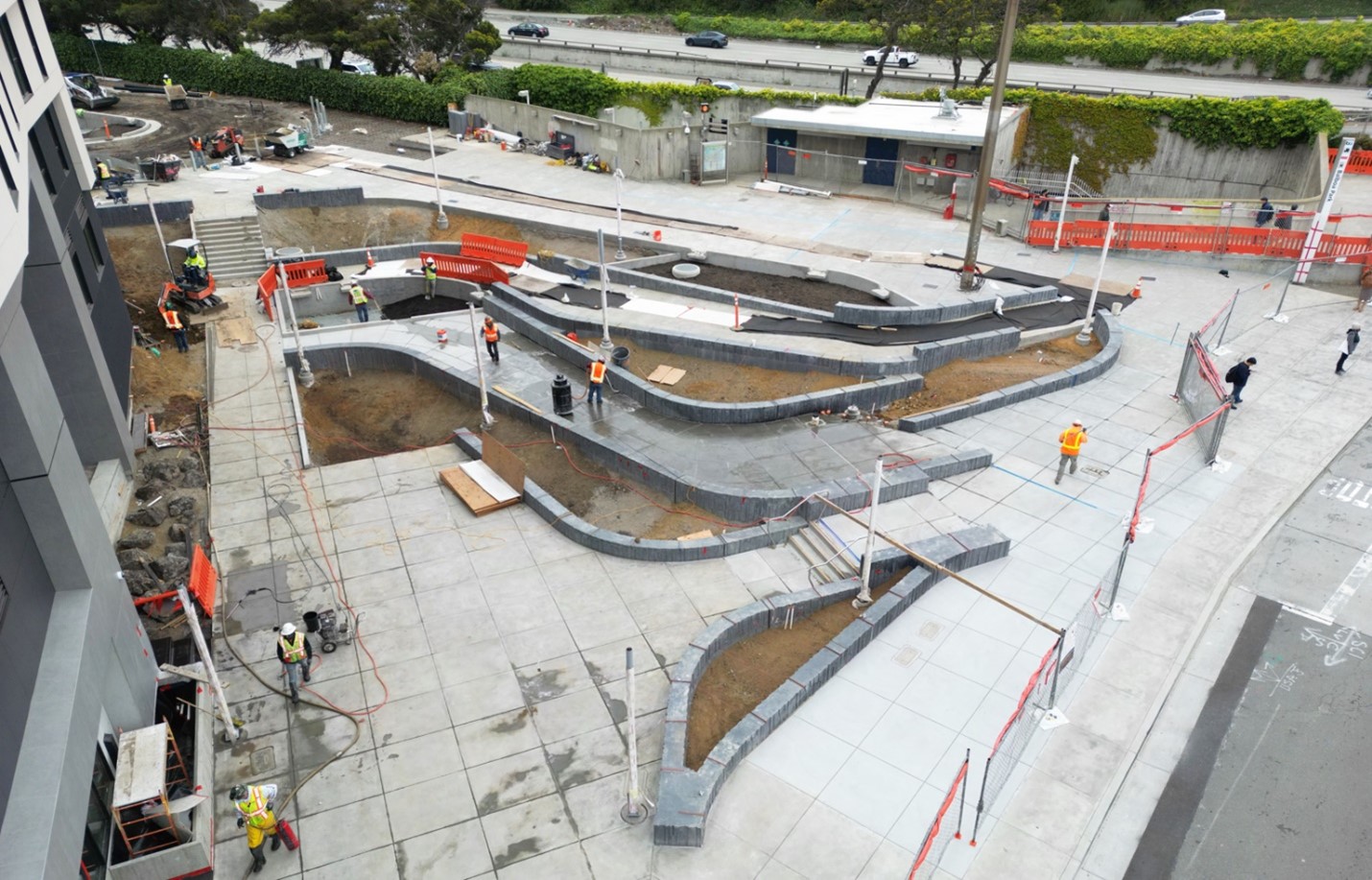 Balboa Park Modernization plaza and passenger loading zone progress