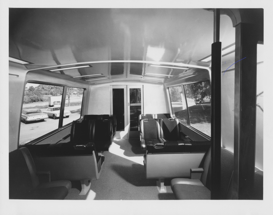 Inside the original BART cars