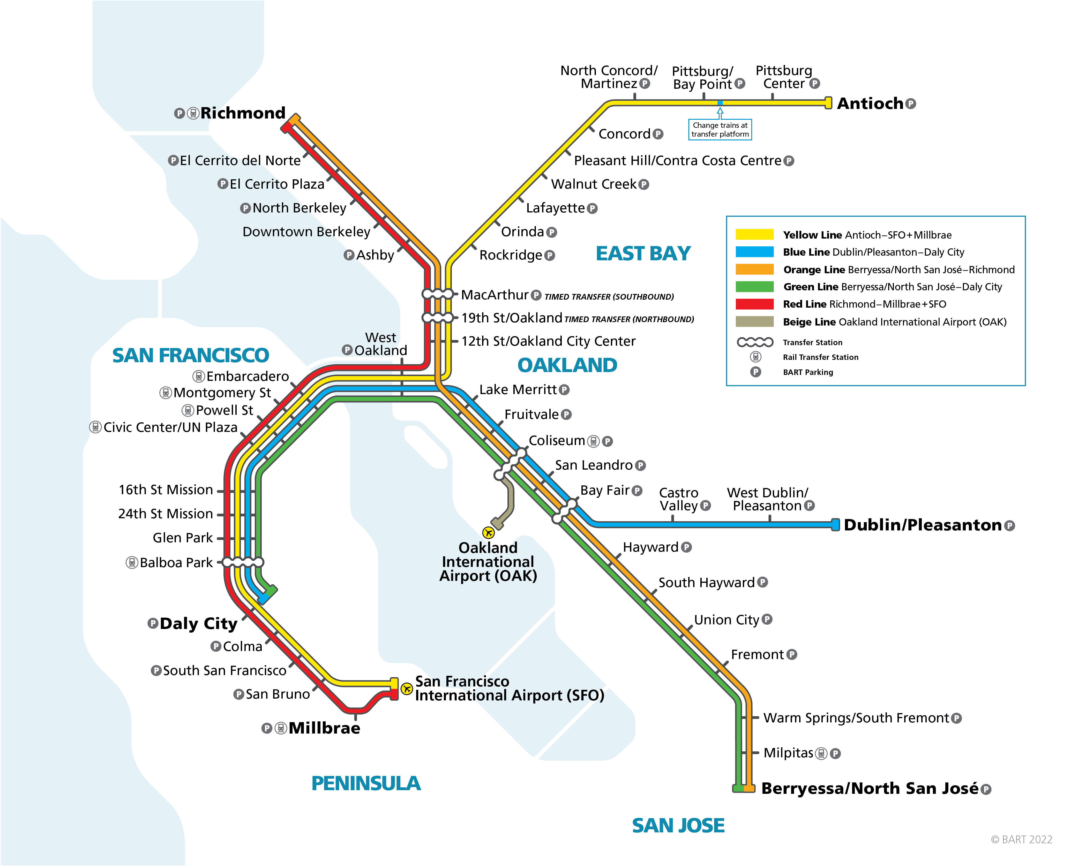 BART map to Pittsburg Bay Point