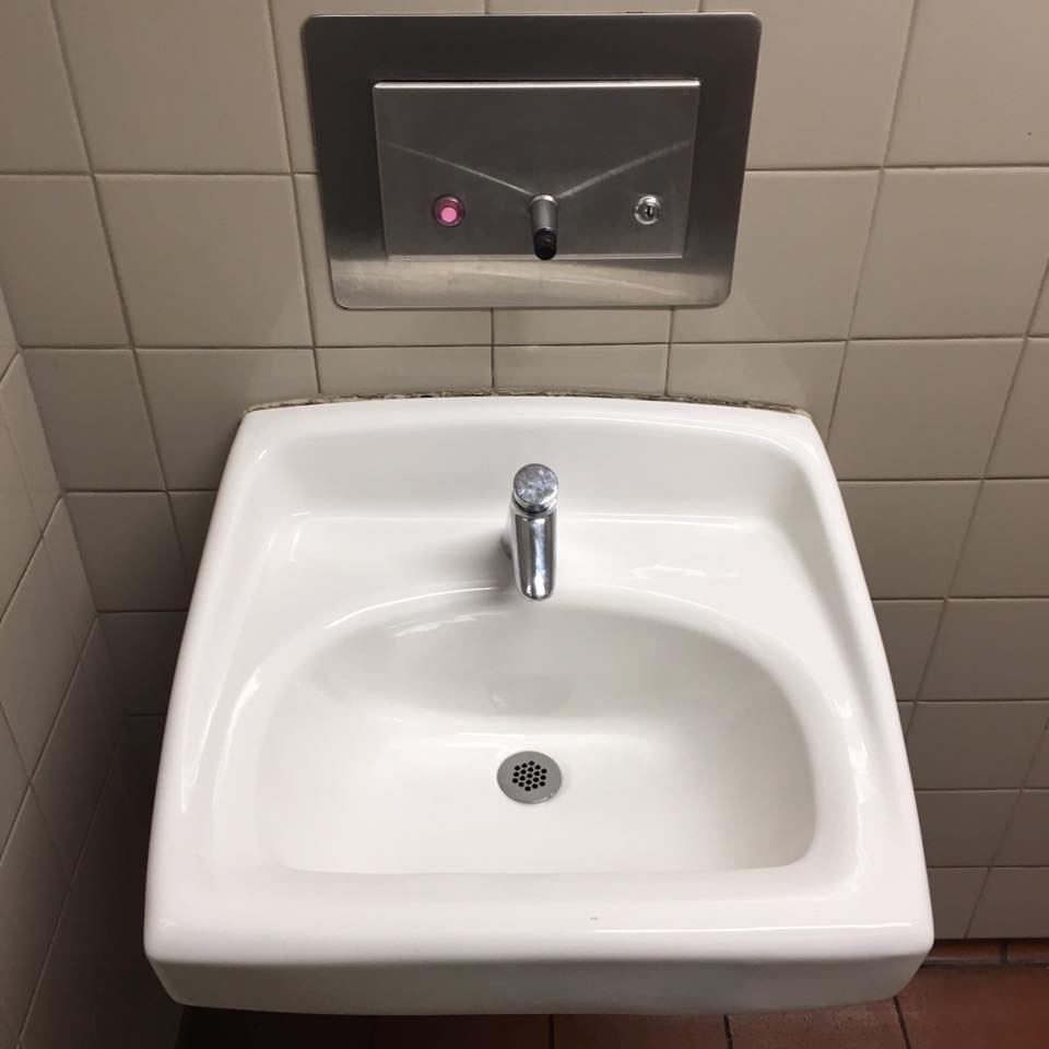 Spotless sink at Bay Fair restroom