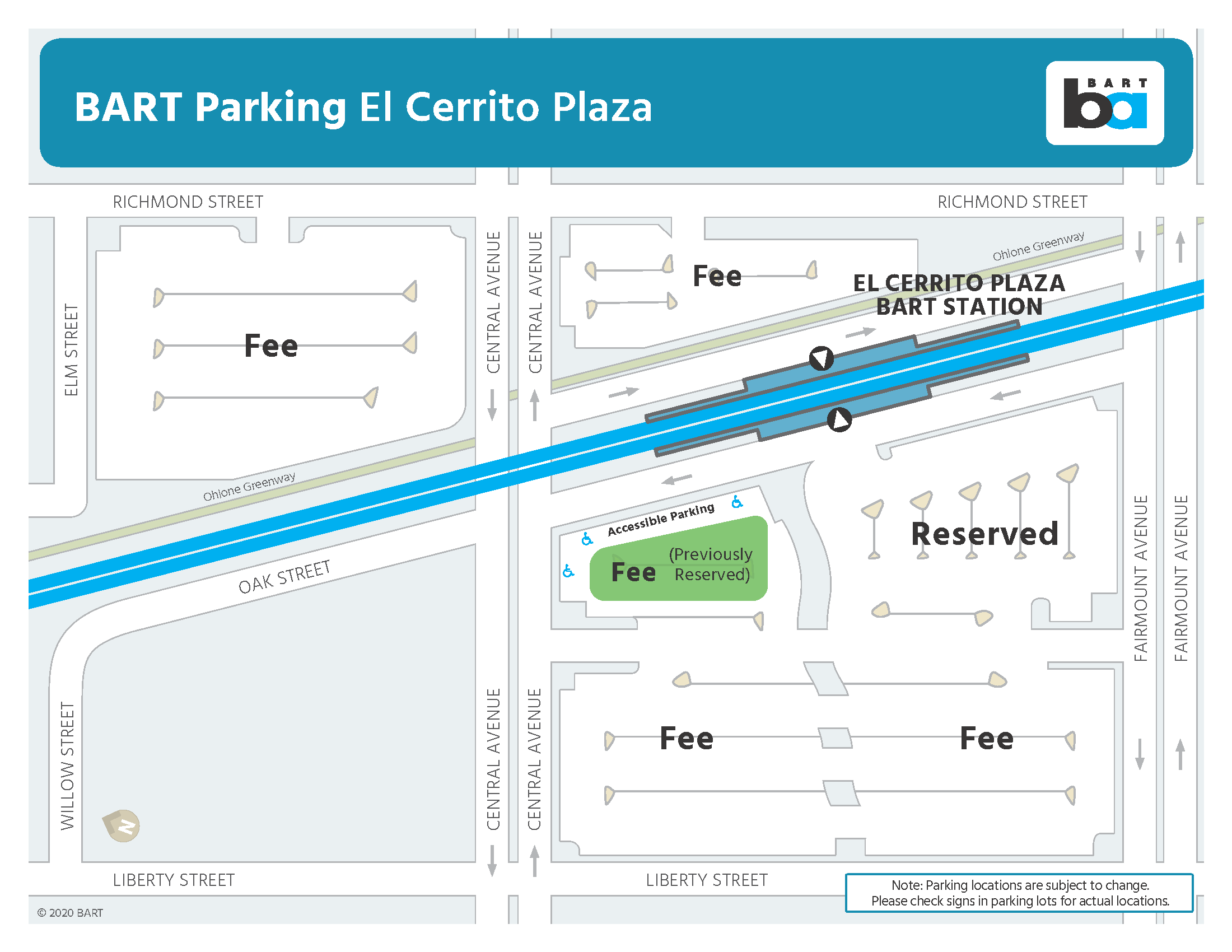 Parking areas at El Cerrito Plaza Station being reconfigured
