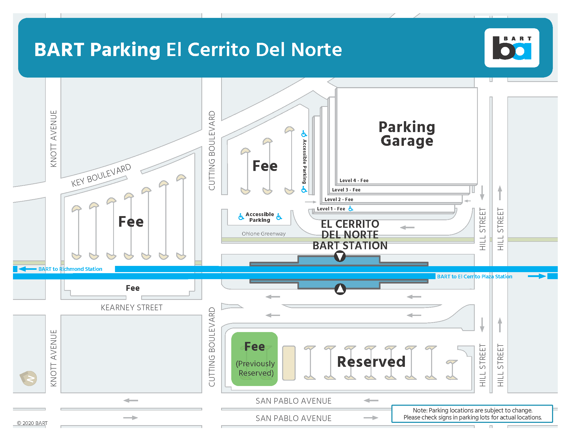 Parking areas at El Cerrito del Norte Station being reconfigured