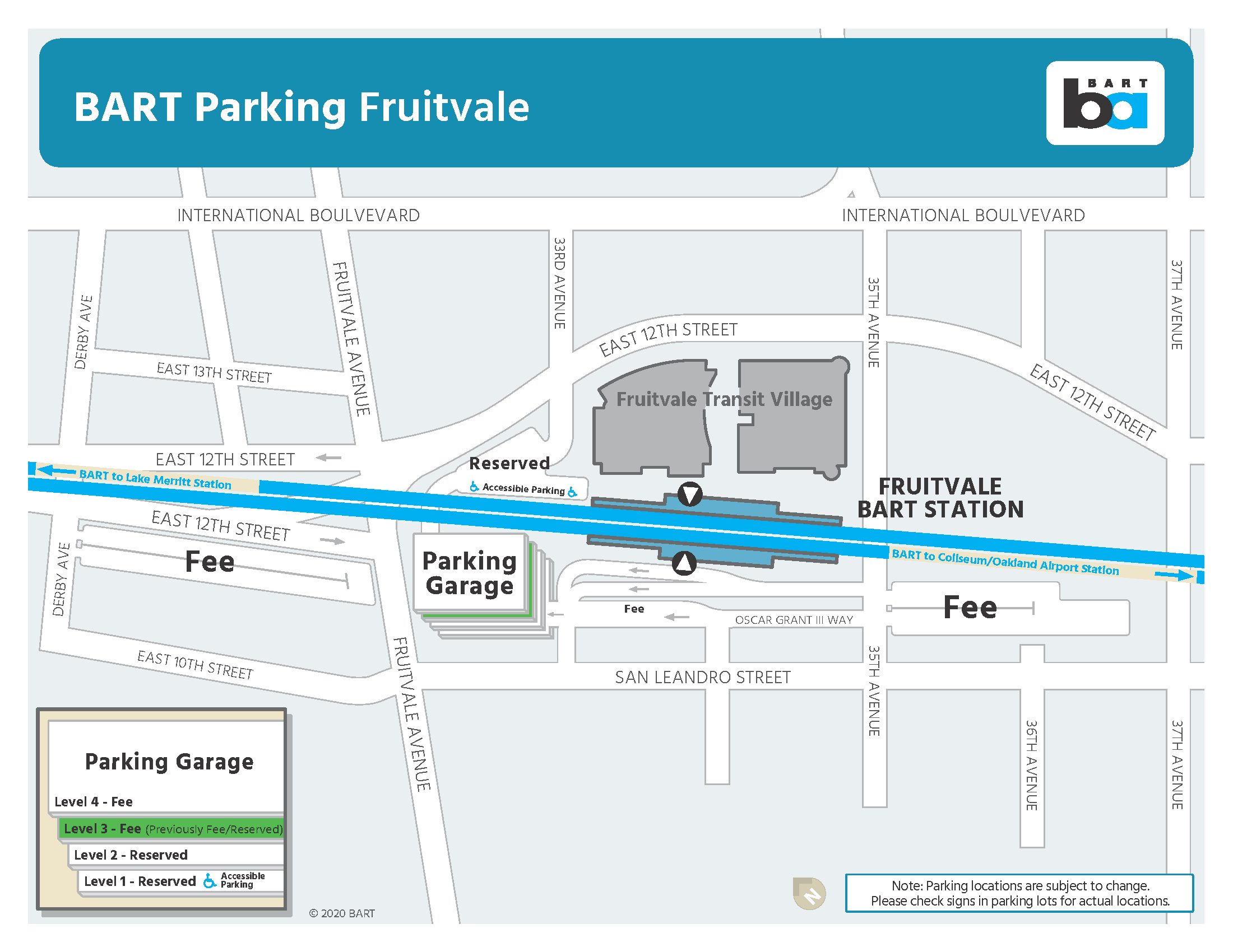 Parking areas at Fruitvale Station being reconfigured