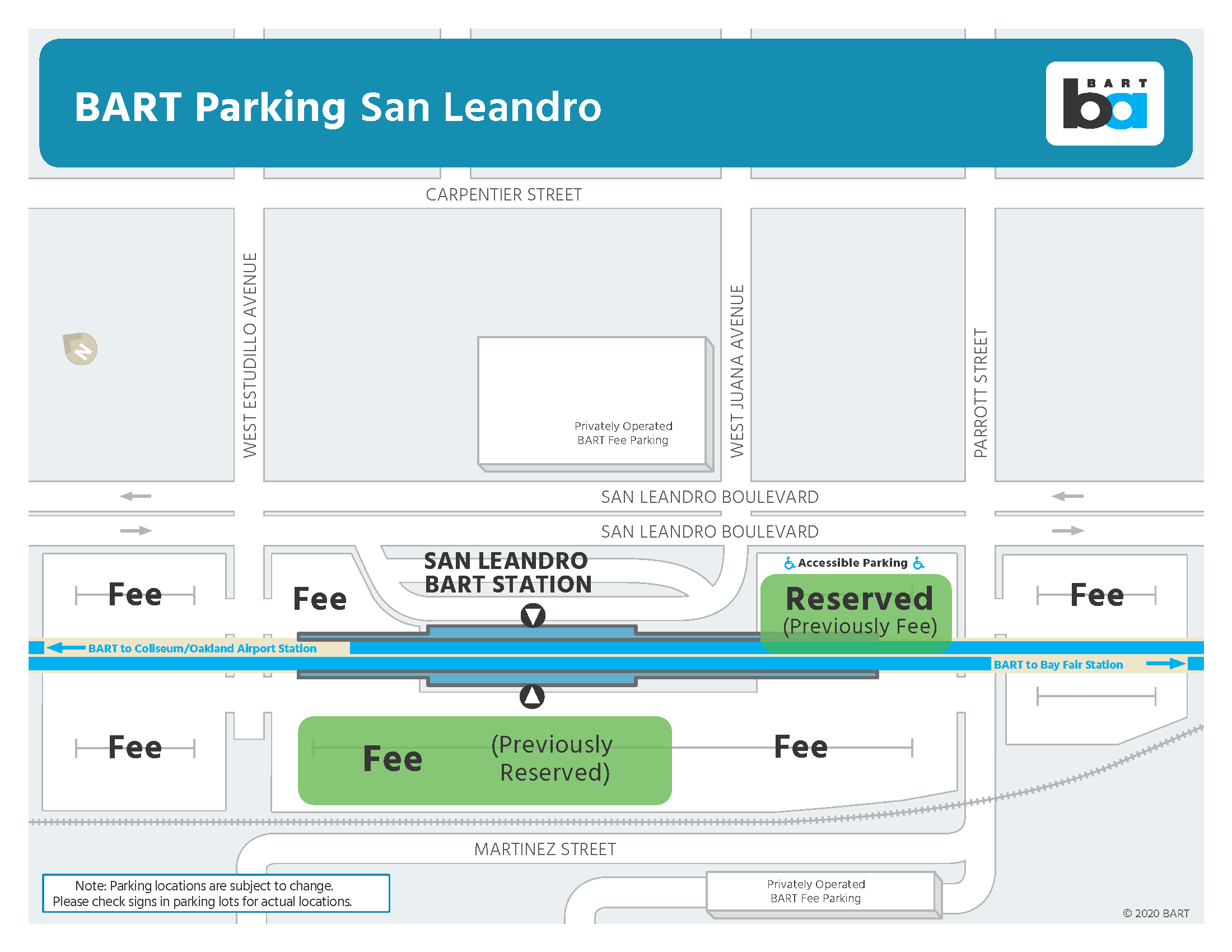Parking areas at San Leandro Station being reconfigured