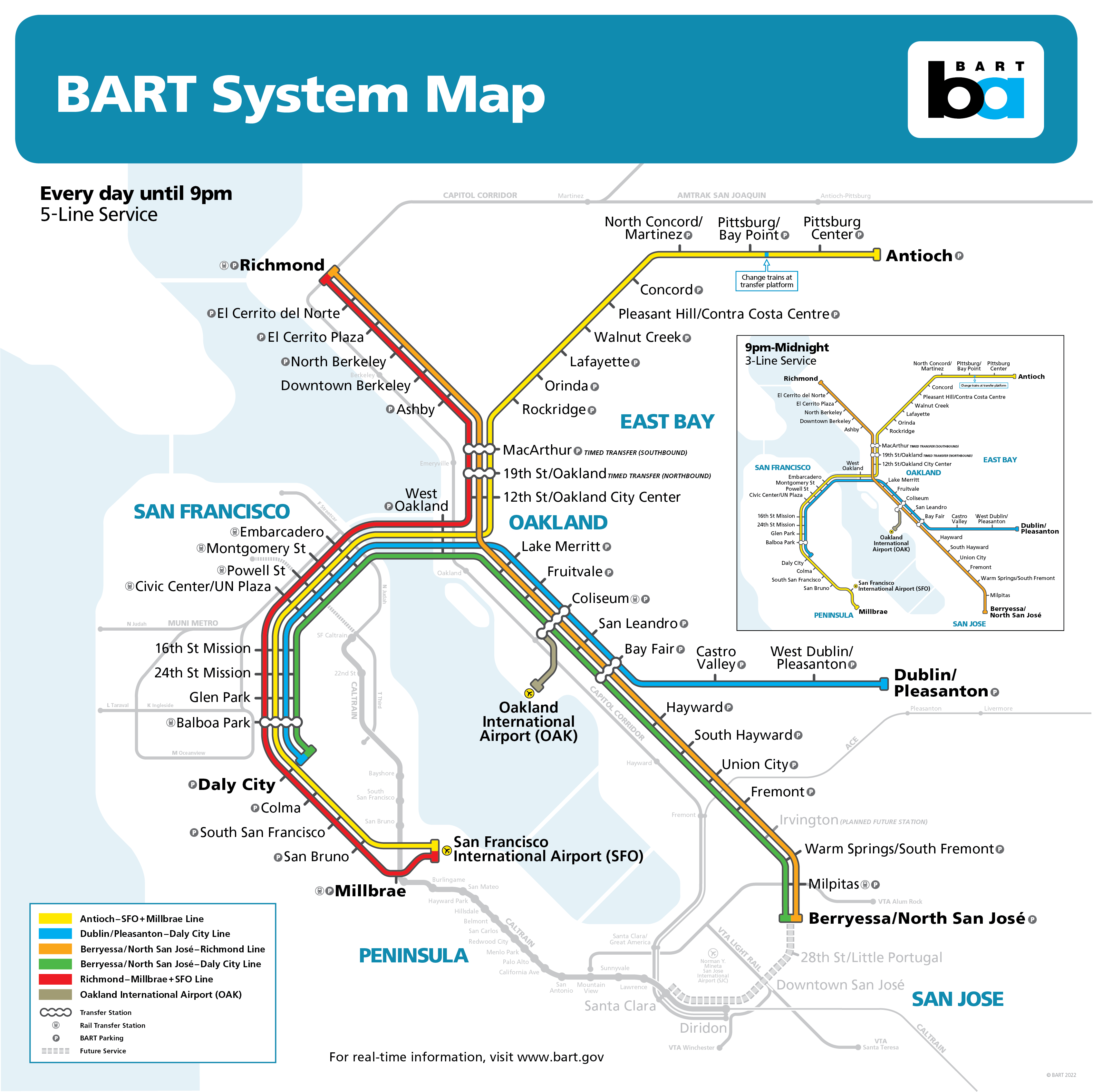 BART station map as of Feb 14 2022 