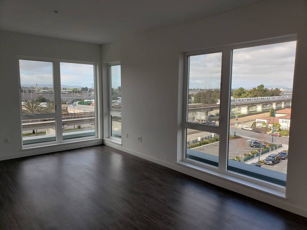 View of sample apartment interior; photo courtesy of UrbanCore Development