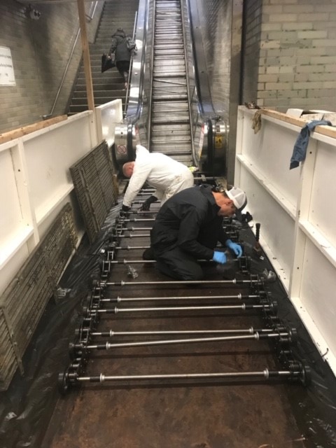 Civic Center escalator work photo