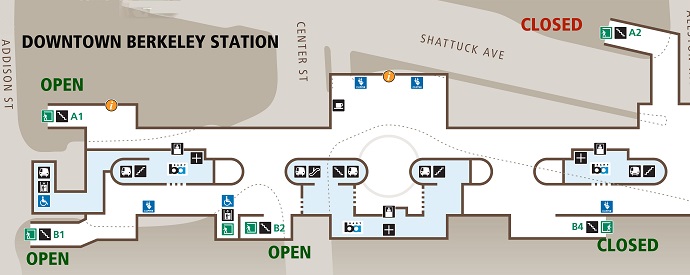 Downtown Berkeley Entrance map