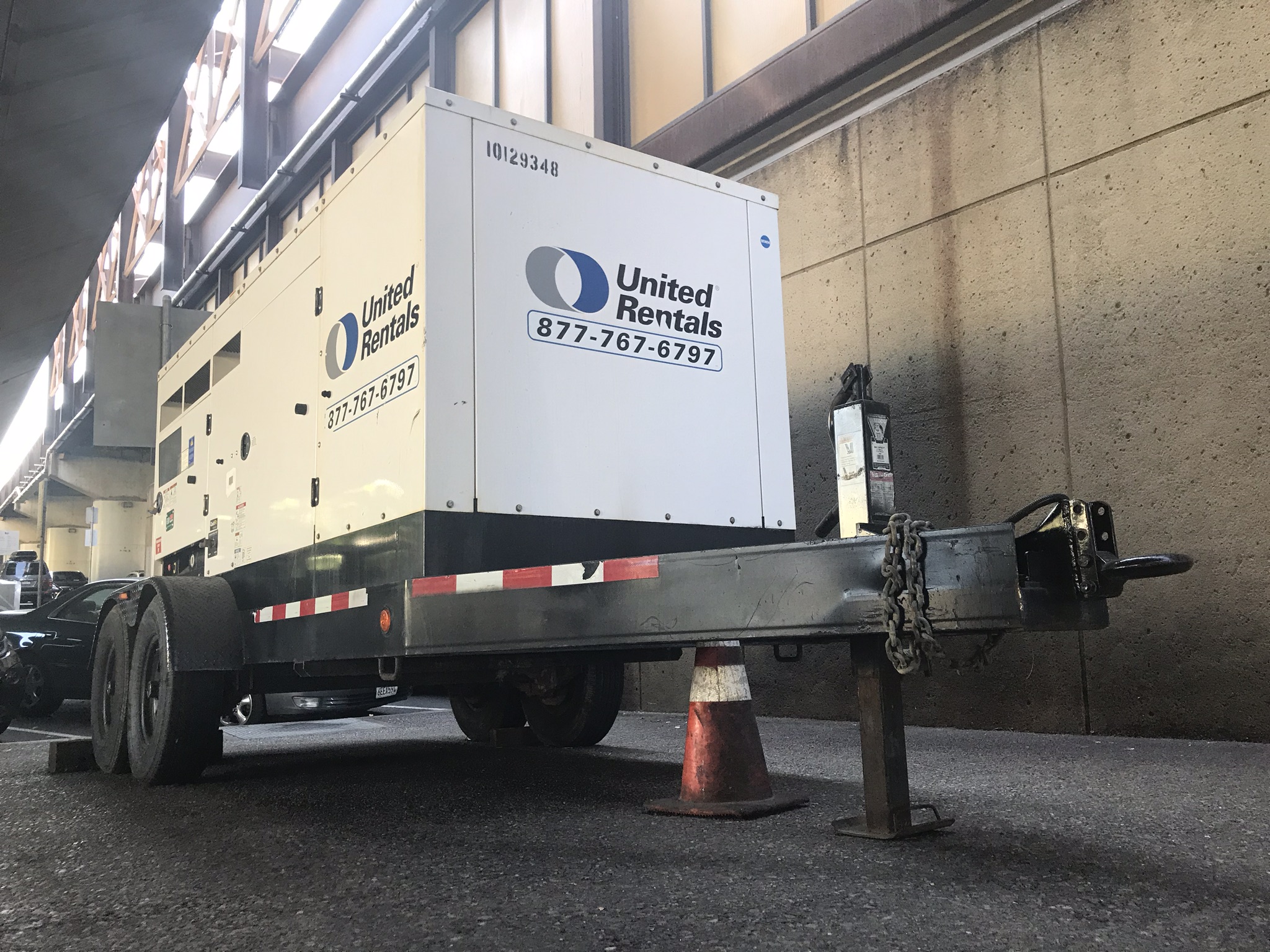 A portable generator sits outside Rockridge Station 