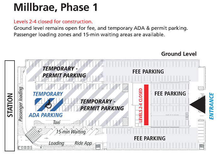 Millbrae Parking Garage Map Phase 1