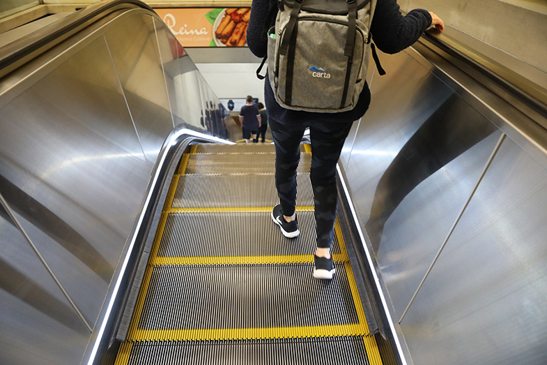 New escalator at Montgomery St. Station