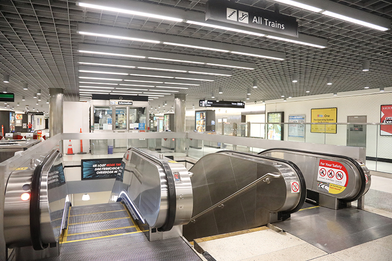 Rebuilt Powell St. escalator that opened August 2022