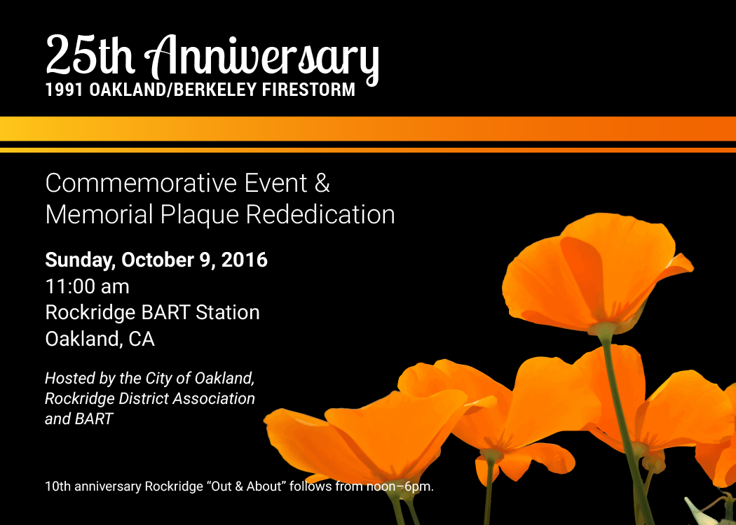 Oct 9th Event at Rockridge BART